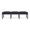 Lesro Lenox Wood 3 Seat Bench Wood Frame, Mocha, RF Blueberry Upholstery LW3001 - alternate 1